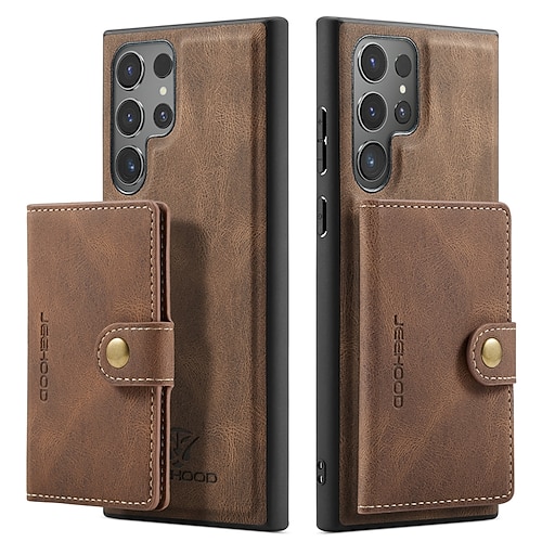 Handy Hülle Handyhüllen Für Samsung Galaxy S25 S24 S24 FE S23 S22 S21 Ultra Plus A55 5G A35 5G A15 A14 Rückseite Mit Ständer Magnetisch Unterstützt kabelloses Laden Retro TPU PC PU-Leder Image