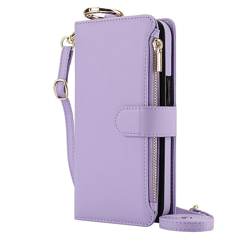 Handy Hülle Handyhüllen Für iPhone 17 Pro Max 17 Air 16 15 14 Pro Max Plus 16e 13 12 11 Pro Max Mini Rückseite Brieftaschenhülle Mit Ständer Ringhalter Reisverschluss Retro TPU PU-Leder Image