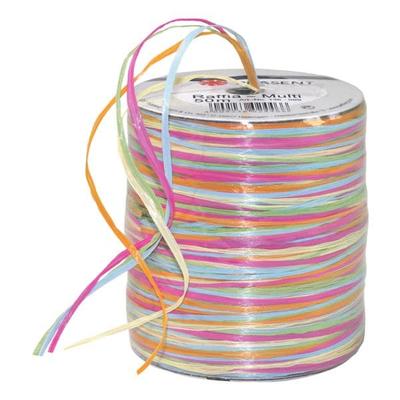 PRÄSENT Bastband »Raffia-Multicolour« gelb, 0.3 cm
