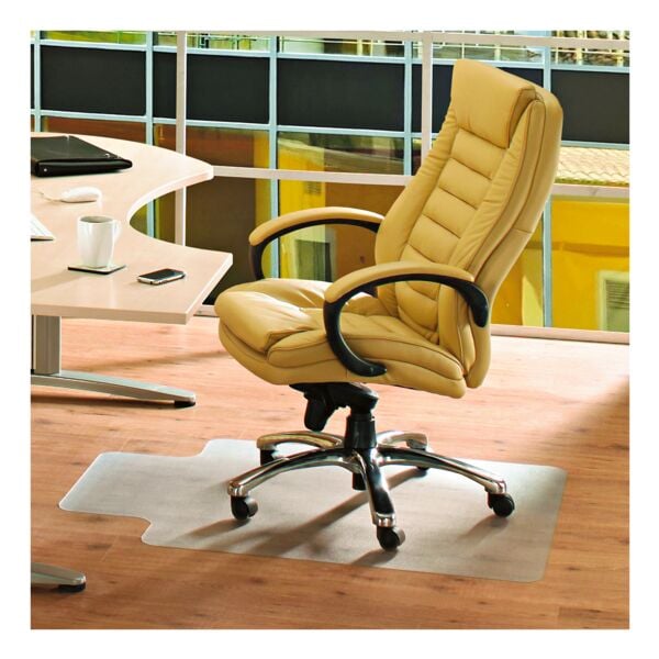 FLOORTEX Bodenschutzmatte 90x120 cm, Rechteck mit Lippe, für Hartboden transparent, 90 cm