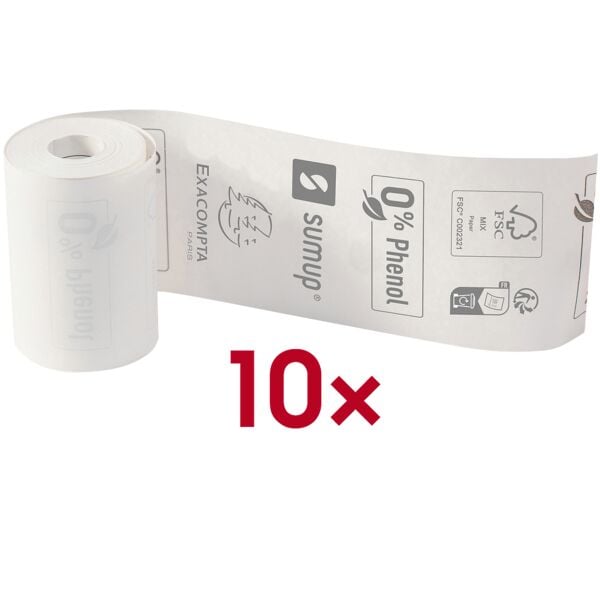 EXACOMPTA 10er-Pack Thermokassenrollen phenol- und plastikfrei 80 mm / 76 m / Ø 72 mm - 48 weiß, 8 cm Image