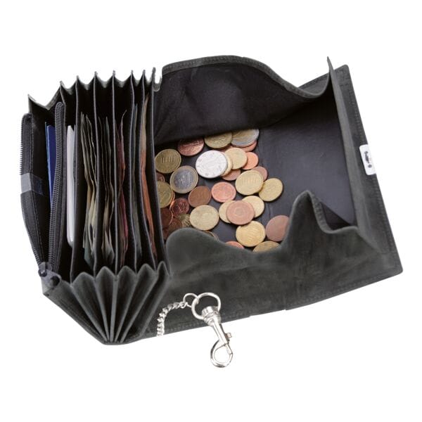 Alassio Kellnerbörse mit Metallkette - Leder grau grau, 18.5x9.5 cm Image