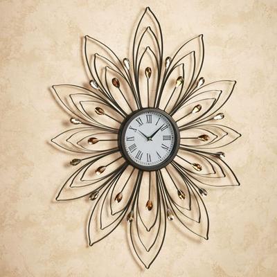 Bejeweled Wall Clock Bronze , Bronze