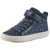 Sneaker GEOX "J KALISPERA GIRL I", Kinder, Gr. 26, blau (navy), Lederimitat, Textil, Glitzermuster, casual, Schuhe, High Top Sneaker, Schnürboots, Freizeitschuh mit Gummizug