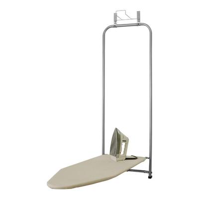 Household Essentials Over-the-Door Steel Mesh Ironing Board with White Cover and Iron Holder HH144222