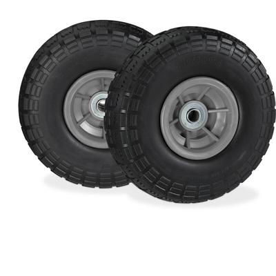 2x Sackkarrenrad, pannensichere Vollgummireifen, 4.1/3.5-4', 16 mm Achse, bis 150 kg, 260x85 mm, Image