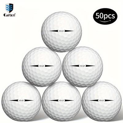 TEMU Brand New Caiton Two-layer Long Distance Golf Balls, 50 Pcs - Affordable And , Practice And Casual Play