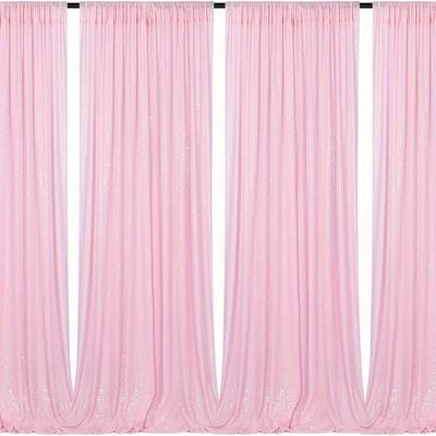 TEMU Pink Sequin Backdrop Curtains 2ftx8ft Pink Party Backdrop 4 Panels Valentine's Day Baby Shower Photo Backdrop Party Backdrop Curtain