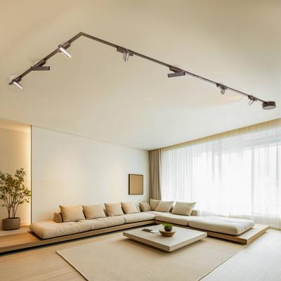 Schienensystem Lumaro,Lichtpunkte,7-flg.,schwarz,48V,dimmbar Lumaro Lindby, dimmbar, schwarz, für Wohn- / Esszimmer, Aluminium, Modern Image