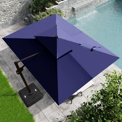 Outdoor 9 x 11 ft Double Top Patio Cantilever Umbrella with Base