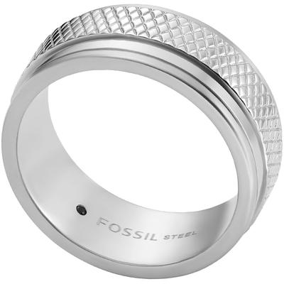 Fingerring FOSSIL "Schmuck Geschenk Edelstahl Ring Knox" Gr. 20, silber (edelstahlfarben), Fingerringe, Damen, 20, Edelstahl, 9mm Image