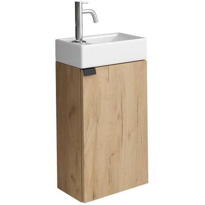 Wc Badmöbel Apollo 40x22 cm Eiche hell - Schrank Waschbecken Badezimmer Toilette