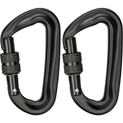 2 Stück Kletterkarabiner 12 kN (1200 kg), robuster Aluminium-Karabiner, D-förmiger Karabiner für