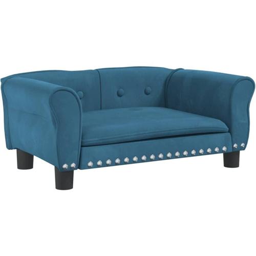 Hundebett Blau 70x45x30 cm Samt Vidaxl