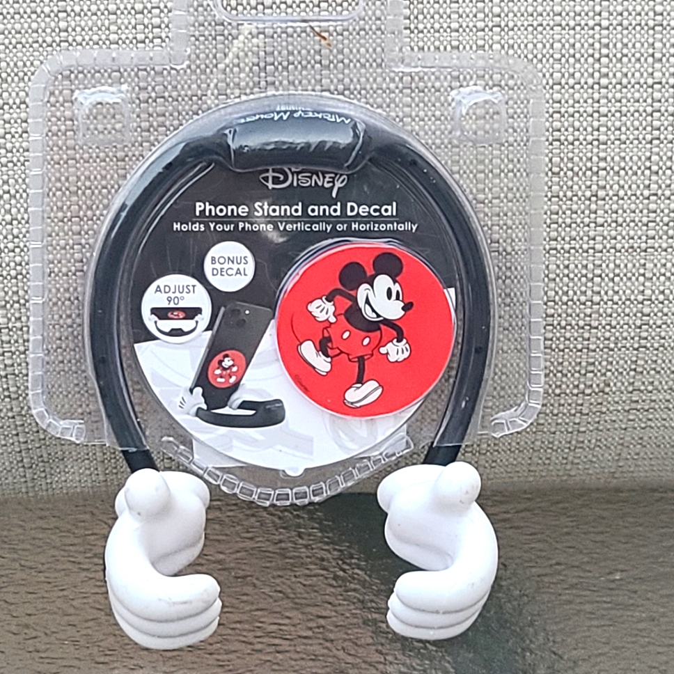 Disney Cell Phones & Accessories | Disney Mickey Mouse Cell Phone Stand And Decal Holds Phone Horizontal/Vertical | Color: Black/Red | Size: Os