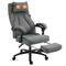 TEMU Office Chair, Fabric Desk Chair With Adjustable Massage Pillow And Retractable Footrest, High Back, 360 Swivel, For Home, Grey