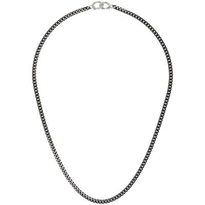 Gunmetal Curb Chain Necklace - Metallic - Paul Smith Necklaces