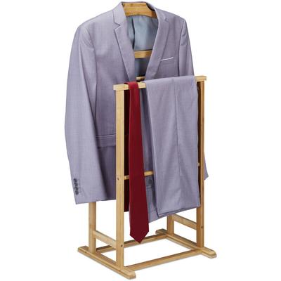 Relaxdays - Herrendiener, Stummer Diener Bambus, Damen & Herren, Kleiderablage Schlafzimmer, hbt: Image