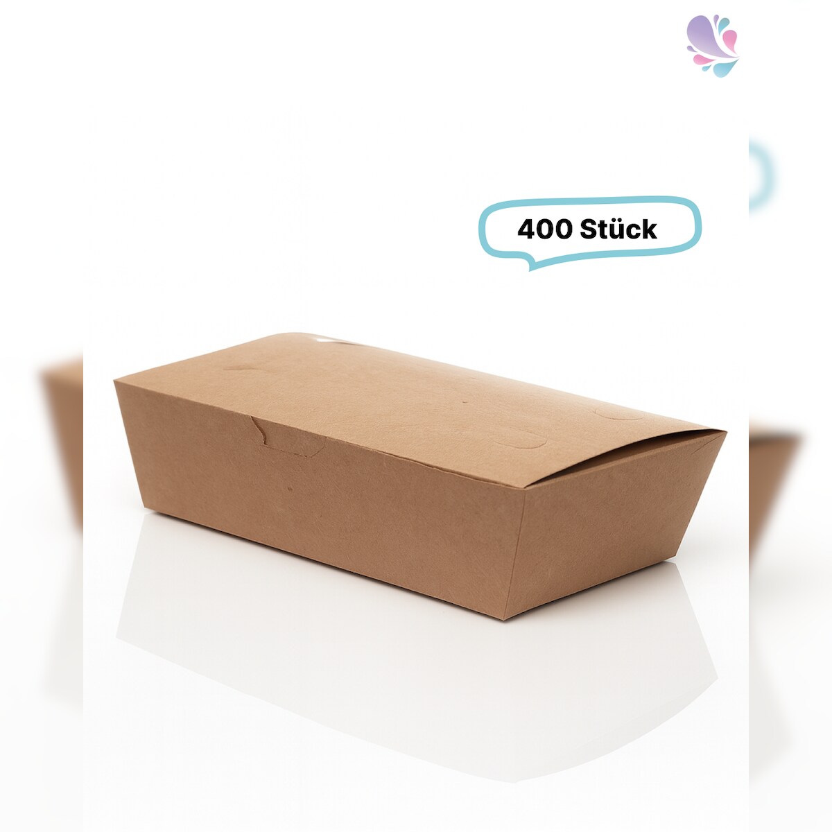 Blanc HYGIENIC Meal-Box 800ml 400 Stk, to go, take away, biologisch abbaubar, natürliches Design, weiße Innenschicht Image