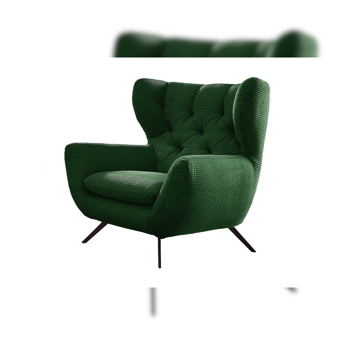 KAWOLA Sessel CHARME Hochlehnsessel Cord smaragd Image