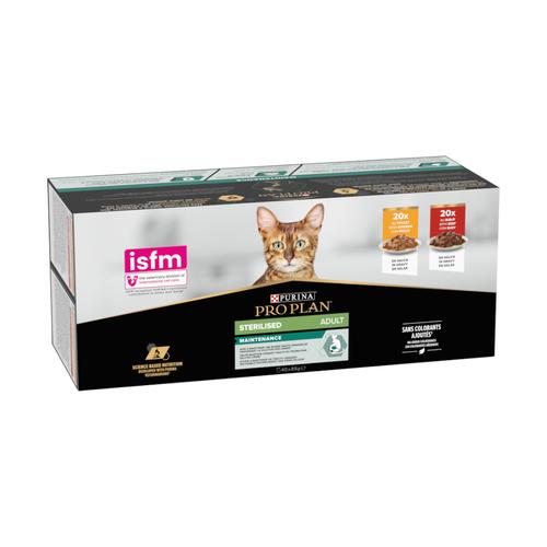 40x85g PURINA PRO PLAN Sterilised Adult Rind & Huhn Nassfutter für Katzen