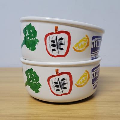 Kate Spade Dining | Kate Spade New York Lenox Soup Bowls Colorful Fruit Vegetables Set Of 2 | Color: Red/White | Size: Os