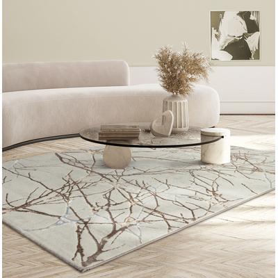Teppich THE CARPET "Mila", beige (creme), B:200cm H:8mm L:290cm, Polyester, Teppiche, moderner Wohnzimmer Teppich elegant glänzender Flor Image