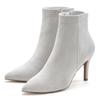 High-Heel-Stiefelette LASCANA, Damen, Gr. 38, grau (hellgrau), Obermaterial: 100% Textilmaterial. Futter: 100% Textilmaterial. Decksohle: 100% Lederimitat. Laufsohle: 100% Synthetik, unifarben, feminin, Schuhe, in spitzer Form & Pfennigabsatz,...