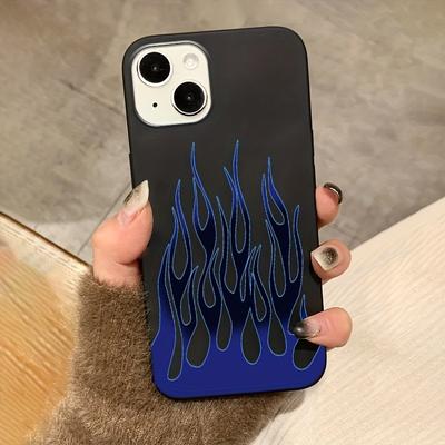 TEMU Fire Up Your Look With This Stylish Blue Flame Phone Case For Iphone 14/13/12/11/xr/xs/7/plus!