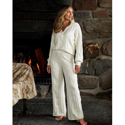 Boston Proper - Off White - Half Zip Cable Lounge Set - XXS