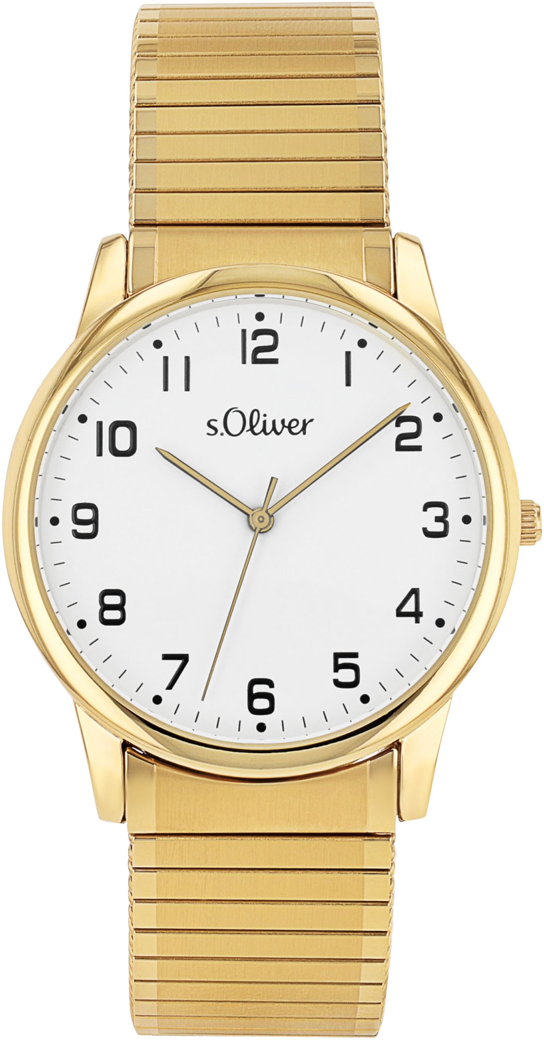 Quarzuhr S.OLIVER, gold (goldfarben), Armbanduhren, Damen, Quarzuhr, Armbanduhr, Damenuhr, Herrenuhr, Edelstahlarmband, Flexband, Zugband
