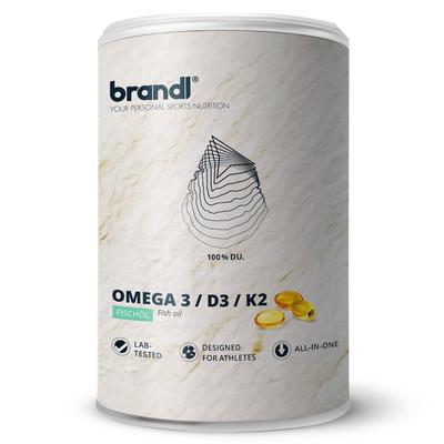 Brandl Nutrition - Omega 3 D3 K2 Kapseln aus Fischöl | EPA DHA im 2:1 Verhältnis Vitamine 120 ct