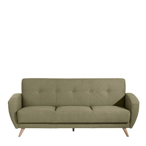 Schlafsofa Olivgrün aus Microfaser Rücken Klappmechanik