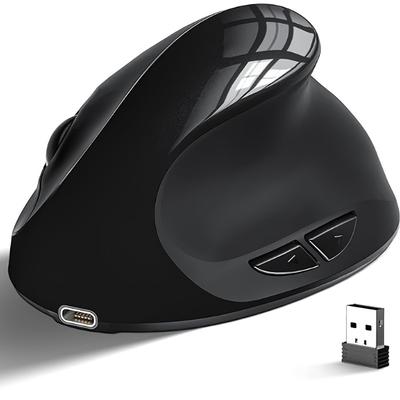 TEMU Ergonomic Mouse, Rechargeable Wireless Mouse 6 Keys Right Hand Small Mouse, Laptop, Desktop