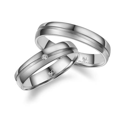 Verlobungsring MARRYA "Titan Ringe Trauringe Eheringe Partnerringe" Gr. 50, silber (herren ring, silber), Fingerringe, D