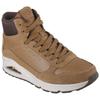 Sneaker SKECHERS "UNO", Herren, Gr. 44, braun (whiskey, schwarz), Veloursleder, Lederimitat, Mesh, casual, Schuhe, Mid Cut Sneaker, Schnürboots mit gepolstertem Schaftrand