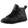 Sneaker GEOX "J LAQUINNY GIRL B", Kinder, Gr. 32, schwarz, Lederimitat, Schuhe, High Top Sneaker, Schnürboots, Freizeitschuh mit Reißverschluss