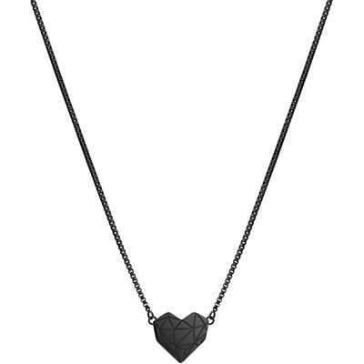 Kette mit Anhänger LIEBESKIND BERLIN "Schmuck Geschenk Edelstahl Herz, LJ-0331 LJ-0332 LJ-0333 LJ-0617", schwarz, Halsketten, Damen, Edelstahl, L: 40cm B: 2mm, B:2mm Image