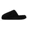 Pantoffel FITFLOP "iQUSHION D-LUXE PADDED TEDDY SLIPPER MULES", Damen, Gr. 40, schwarz, Polyester, unifarben, casual, Schuhe, Hausschuh, Clog mit Warmfutter