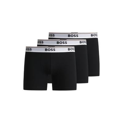 Langer Boxer BOSS "Brief 3 PACK", Herren, Gr. M (50), bunt (open_miscellaneous994), Jersey, Obermaterial: 95% Baumwolle, 5% Elasthan, Unterhosen, mit farblich passendem Webbund Image