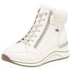 Winterstiefelette REMONTE, Damen, Gr. 40, weiß (sanftes weiß), Leder, Textil, casual, Schuhe, Keilabsatz, Schnürboots mit wasserabweisender TEX-Membran