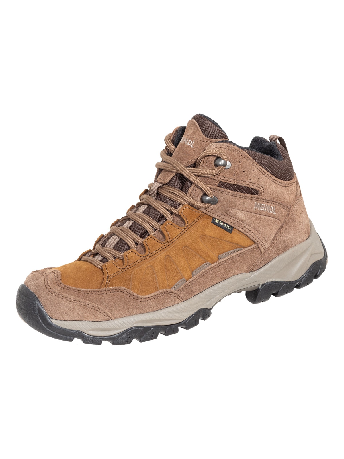 Wanderschuh MEINDL "Meindl Nebraska Lady Mid GORE-TEX", Damen, Gr. 42, Normalschaft, braun, Nubukleder, Schuhe Wanderschuh, GORE-TEX – Winddicht, wasserdicht und atmungsaktiv