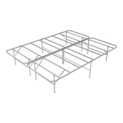 Rize Home 60" x 79" x 14" Queen Silver Steel Platform Bed Base