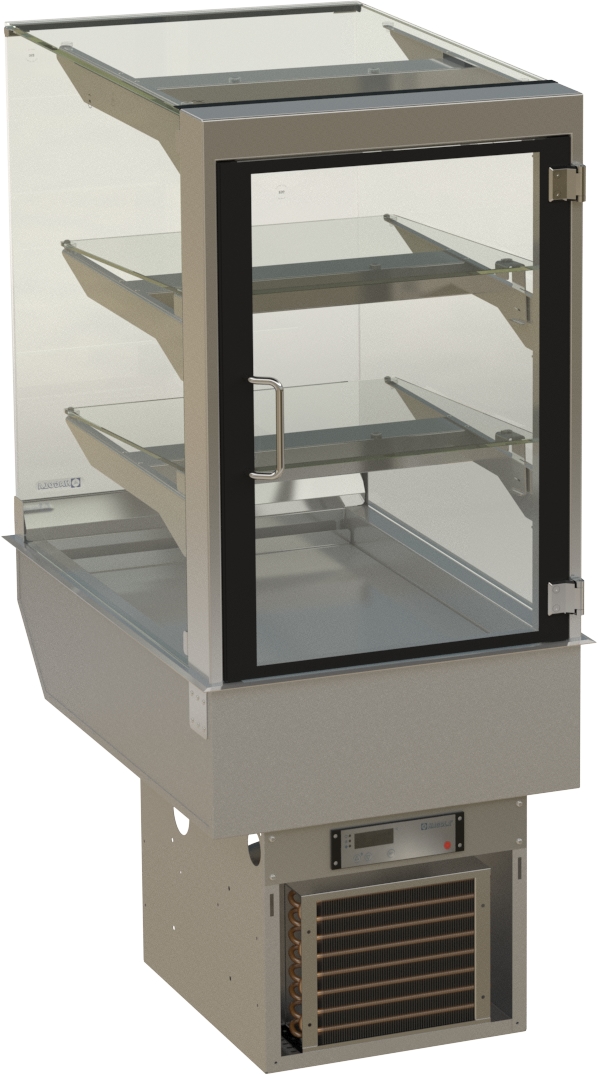 Showcase "Stockholm" eckig, für 1 KB, 3 Auslagen 530x710/200+325x792mm (BxHxT), Drehtür rechts steckerfertig mit Transporthalterung Image