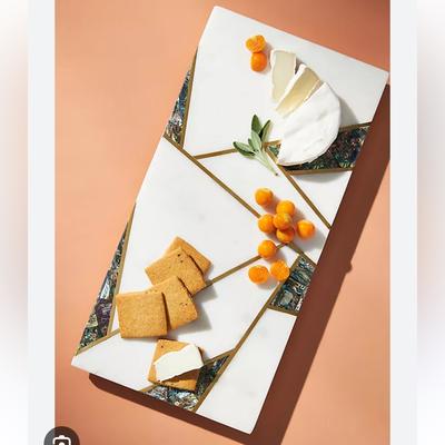 Anthropologie Dining | Anthropologie Iris Cheese Board, New! | Color: Gold/White | Size: Os