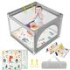PERSEVERANCE Baby Playpen with Mat,35x35inch Playpen for Baby and Toddlers,Small Play Pen Babies and Toddlers,Playpen Baby Foldable,Baby Playard Fence,Perfect for Apartments
