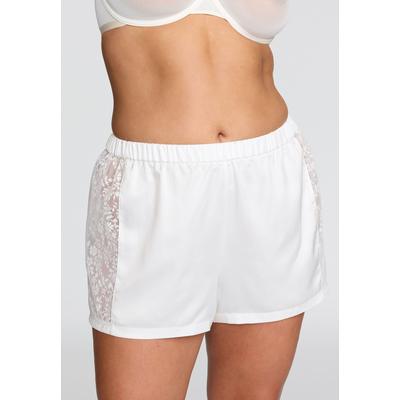 Plus Size Women's The Lace Panel Shorts - Recycled Satin by CUUP in Salt (Size 8 / 3X)