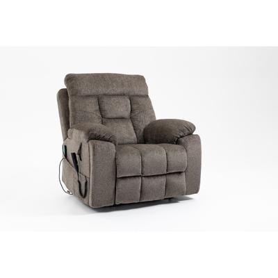 Gray Electric Lift Recliner for Elderly with Heating, Massage, 180° Recline, High-Density Foam, 2 Cup Holders, 2 Remotes
