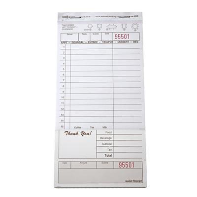 National Checking Company T4997BK Guest Check - 2 Parts Booked, 2 Lines