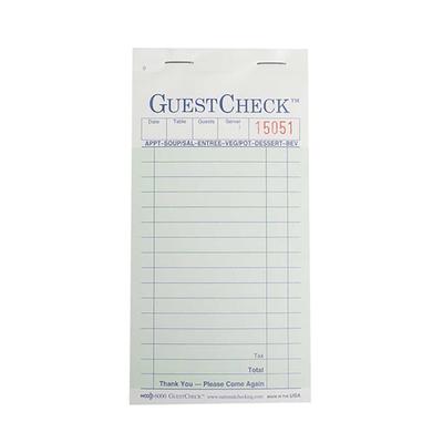 National Checking Company G6000 Guest Check - (2) Parts Booked, (16) Lines, Green